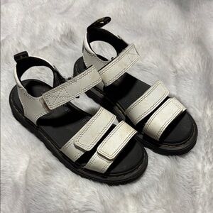 Dr. Martens Kids' Black and White Strap Sandals